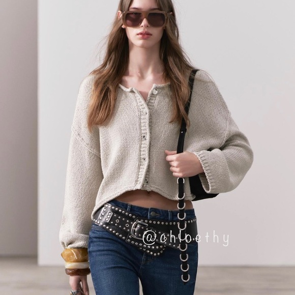 Zara | Sweaters | Zara Boatneck Knit Cardigan | Poshmark